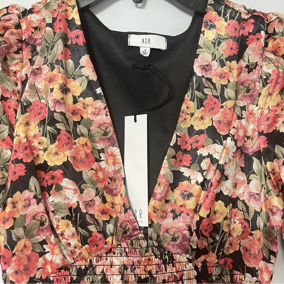 NSR Valerie Long Sleeve Dress In Coral Multicolor - New With Tag - Reemoly - Picture 8 of 10